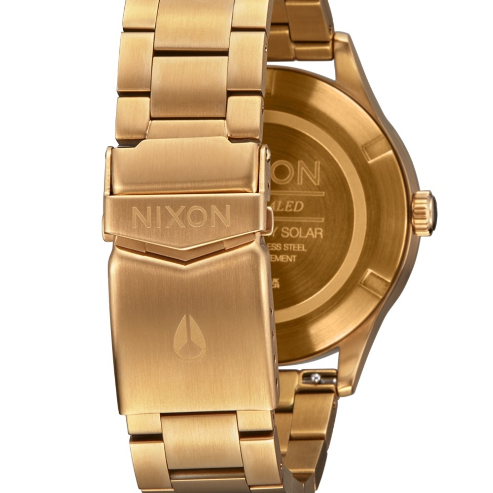 NWT Nixon Sentry Solar Stainless Steel All Gold/Black - Picture 8 of 11